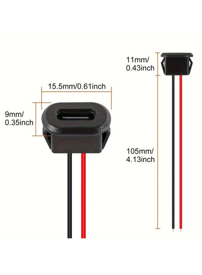 5pcs Type C Female 2 Pin USB Connector Fast Charging Socket Adapter for Automotive RV Marine Boat - Image 3