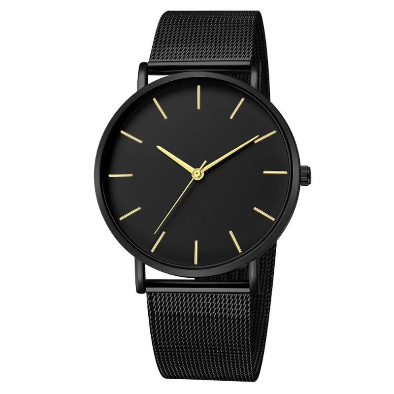 Y&D Foreign Trade European American Simple Fashion Men's Watch Stainless Steel Mesh Band Quartz Watch 40mm - Image 1