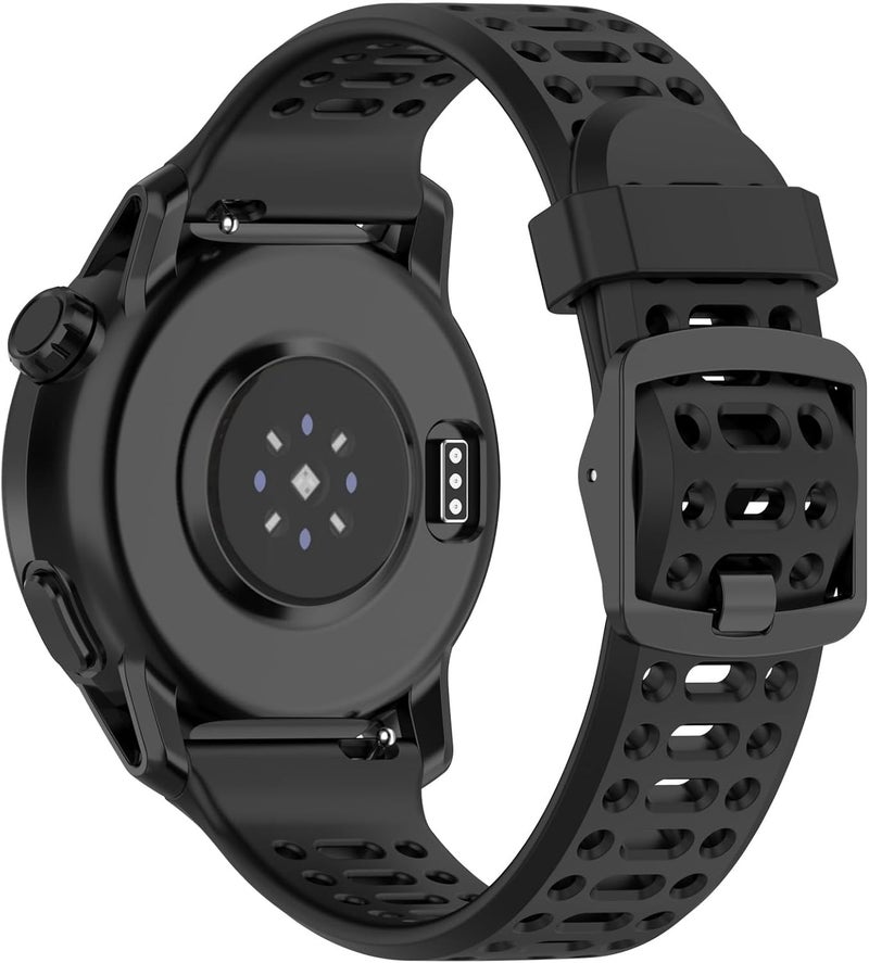 أربطة معصم قابلة للتعديل من ، قياس 22 مم، متوافقة مع ساعات COROS PACE 3/APEX 2 Pro/APEX 46mm/APEX Pro، مصنوعة من السيليكون الناعم، مزودة بحزام قابل للإزالة السريعة، إكسسوارات للساعات الذكية (لون أسود) - Image 2