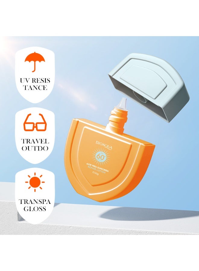 BIOAOUA Sunscreen SPF 60, Aloe Vera Face Sunscreen, ACE UVA/UVB Protection Moisturizer, Non-Toxic, Waterproof, For Face and Body, Sunscreen Lotion (For Face, Neck and Body) 40g - Image 3