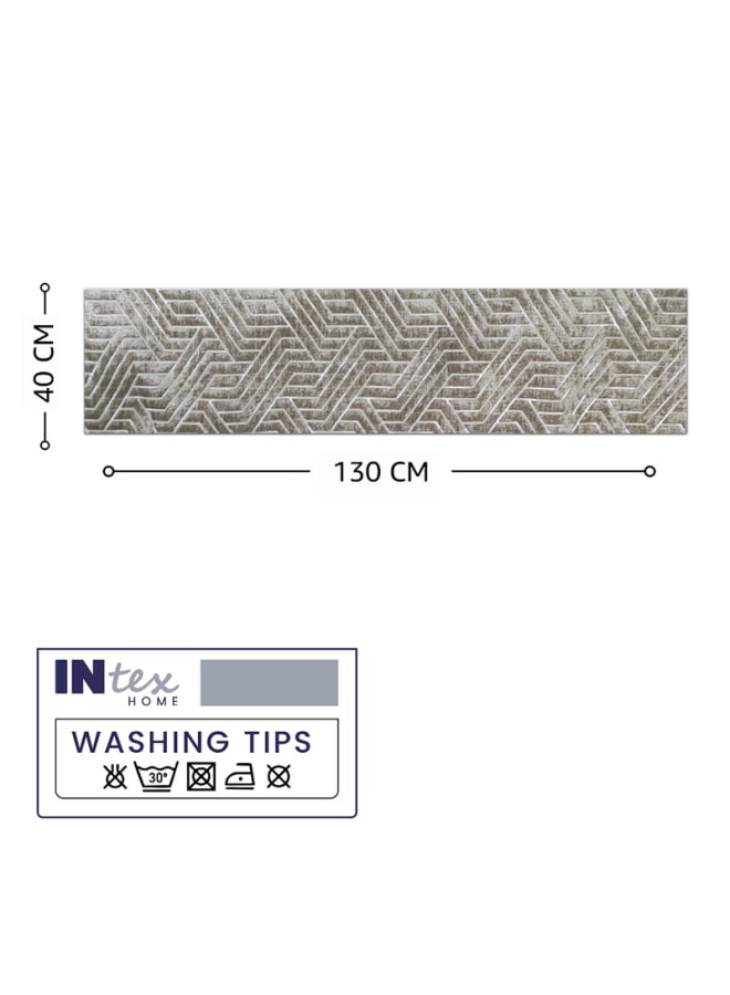 Intex Curtains House Nadia's design velvet linen rectangle Table Runner - heavy duty velvet fabric - suitable for reciption , living rooms and special ocassions - unique geometrical design - set of one piece - Image 4