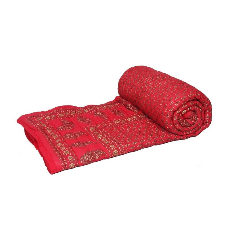 SAMRADHI Traditional Famous Jaipuri Beautiful Floral Print in Multi Colour Jaipuri Rajai/Razai/Quilt Double/Double Bed Quilt/Comforter/AC Quilt/AC Comforter - Image 2