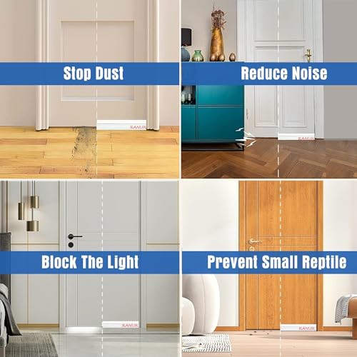 RANUR Self Adhesive Silicone Door Bottom Sealing Strip Guard for Home Door Protector for Home from Dust, Insects, Waterproof, Soundproof Door Seal, Door Air Blocker 1 Meter (1 Meter-Pack of 2, Brown) - Image 4