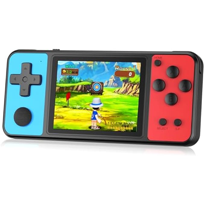 32 BIT HANDHELD GAMES FOR CHILDREN, BUILT-IN 139 VIDEO GAMES, 3.0 INCH IPS SCREEN, RECHARGEABLE ARCADE GAMING PLAYER, ELECTRONIC TOY FOR BOYS AND GIRLS, BLUE, RED - Image 2