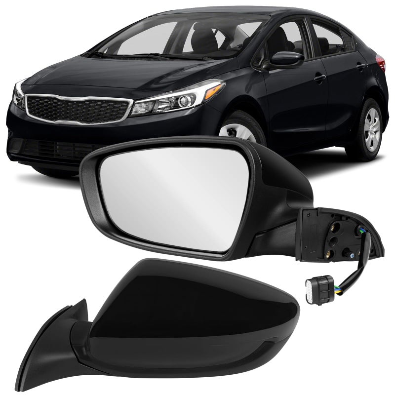 Side Mirror Compatible with Kia Forte 2017 2018 SXSEXLX Door Mirror Assembly wHeatedManual FoldingPower glassReplace KI1320213Left Driver 5pins