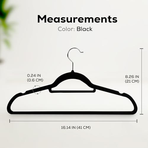 Utopia Home Pack of 50 Velvet Suit Hangers with Tie Bar - Heavy Duty Non-Slip Premium Hangers for Adult Clothes - 360 Degree Swivel Hook, Black - Image 4