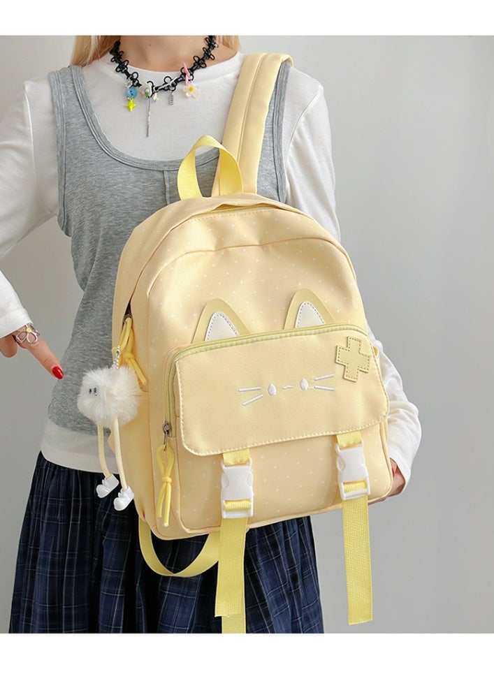 Girls' Lightweight Cat Ear School Backpack for Primary Students, Casual Daypack - Image 4