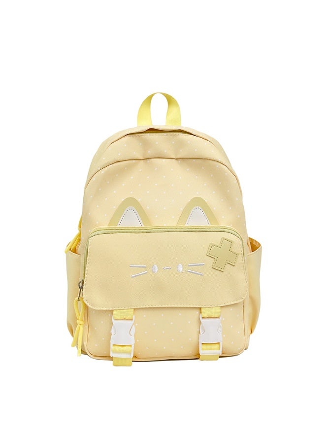 Girls' Lightweight Cat Ear School Backpack for Primary Students, Casual Daypack - Image 1