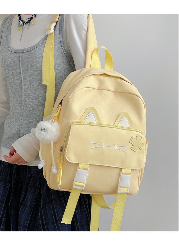 Girls' Lightweight Cat Ear School Backpack for Primary Students, Casual Daypack - Image 5