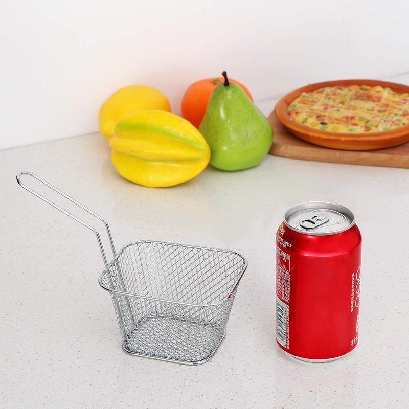Yongrow French fries blue mini stainless steel square fried food filter suitable for kitchen restaurant party barbecue 2 pieces - Image 2