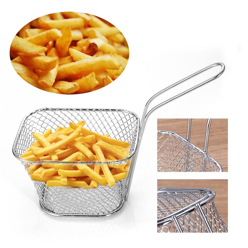Yongrow French fries blue mini stainless steel square fried food filter suitable for kitchen restaurant party barbecue 2 pieces - Image 5