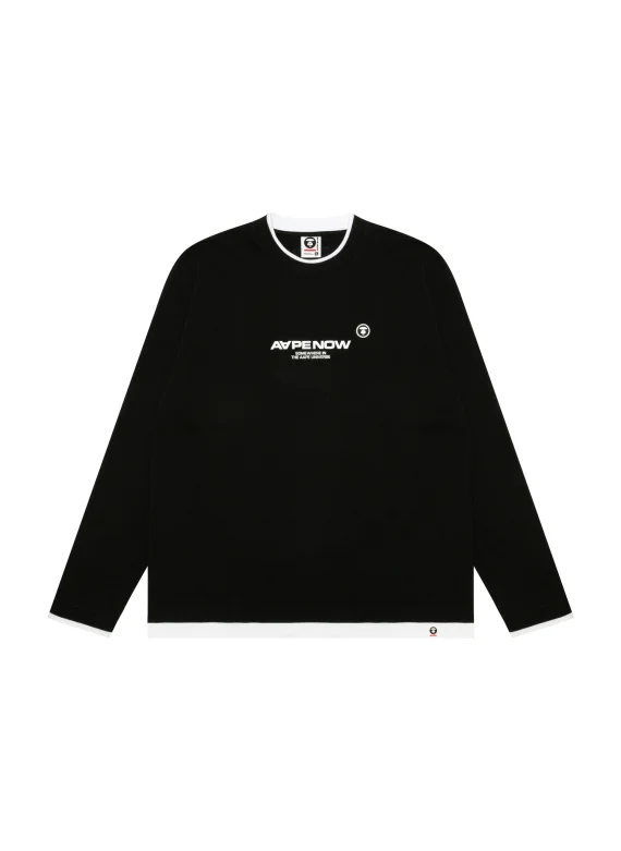 AAPE AAPENOW moonface logo long sleeve tee