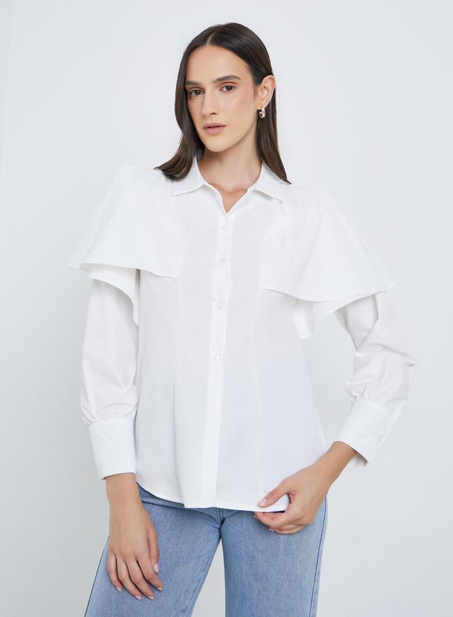 ستايلي بلوزة بقصة عادية وتفاصيل أزرار - Image 1