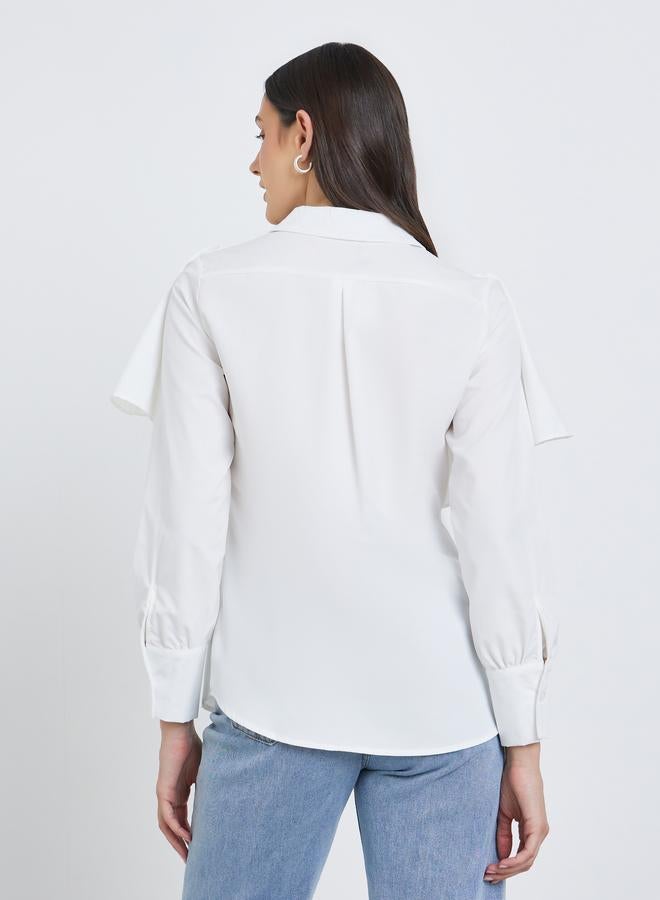 ستايلي بلوزة بقصة عادية وتفاصيل أزرار - Image 4