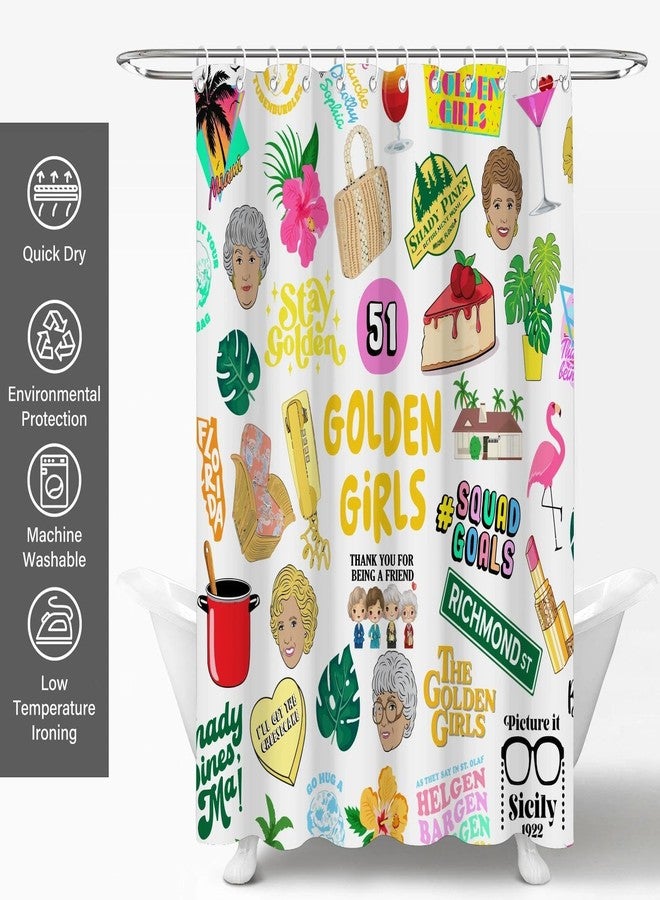 TSLOVER The Golden Girls Shower Curtain,Tv Show Golden Girls Merchandise Gifts for Fans Women Friends,Funny Waterproof Polyester Fabric Bathroom Decor Accessories,72x72 Inch - Image 3