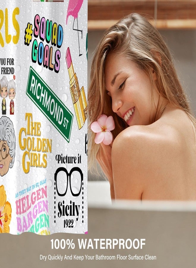 TSLOVER The Golden Girls Shower Curtain,Tv Show Golden Girls Merchandise Gifts for Fans Women Friends,Funny Waterproof Polyester Fabric Bathroom Decor Accessories,72x72 Inch - Image 4