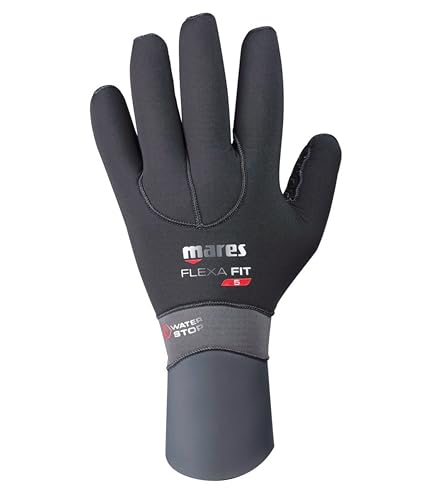 Mares Flexa Fit Ultrastretch 5 mm Neoprene Scuba Diving Gloves Cut PreShaped Cuffs with Leather and Glide Large - Image 1