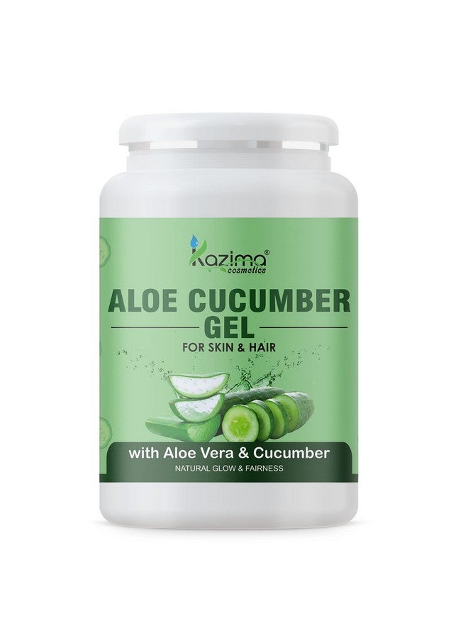KAZIMA Aloe Cucumber Gel With Pure Aloe Vera & Cucumber For Face, Skin & Hair - Exfoliate Skin, Reduces Acne Scars, Wrinkles, Sunburn, Dark Circles & Moisturizes Skin (1Kg)  - Image 1