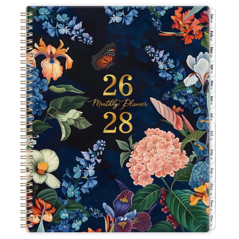 Vondafe Monthly PlannerCalendar 20262028 Monthly Calendar 20262028 July 2026 June 2028 9 x 11 2 Years monthly Planner with Tabs Contacts Back Pocket Twinwire Binding Floral - Image 2