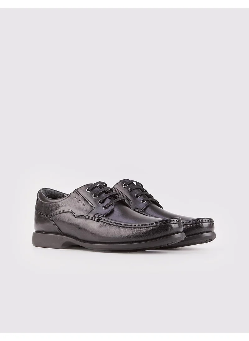 Cabani Leather Black Lace-Up Men's Casual Shoes