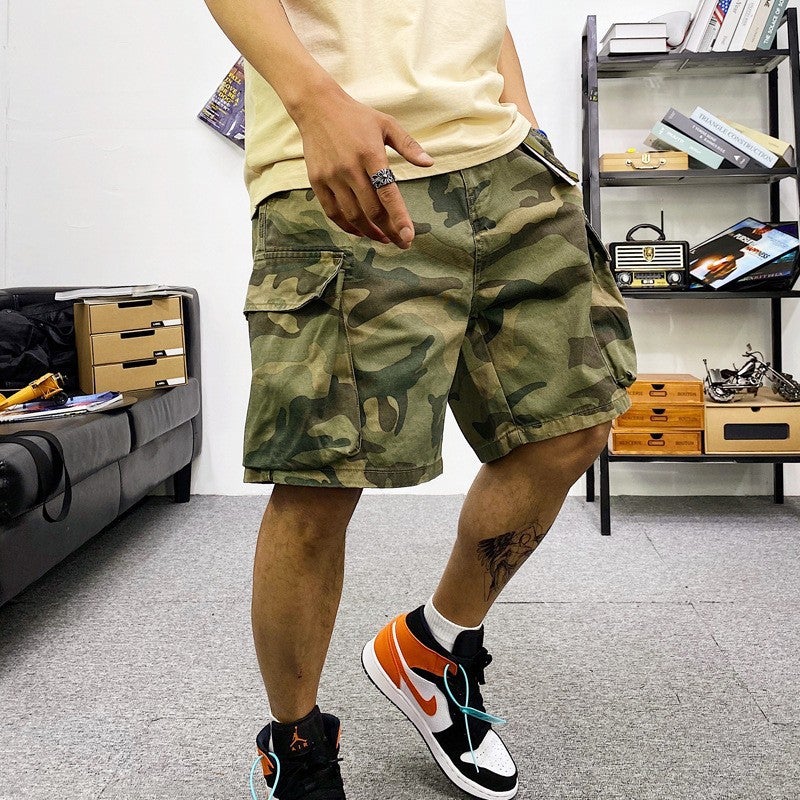 Summer American Style Multi-Pocket Camouflage Workwear Shorts Men'S Trendy Brand Ins Yu Wenle Casual Pants Loose Pants - Image 3