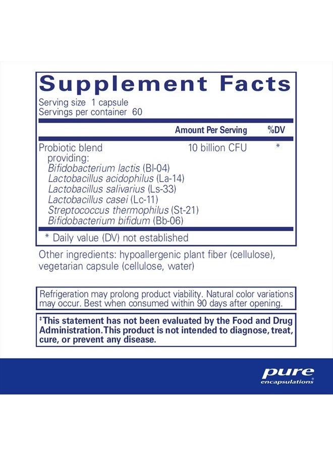 Pure Encapsulations - Probiotic G.I. - Shelf Stable Probiotic for Intestinal Health & Gastrointestinal Support - with Lactobacillus & Bifidobacterium Probiotic - 60 Capsules - Image 1