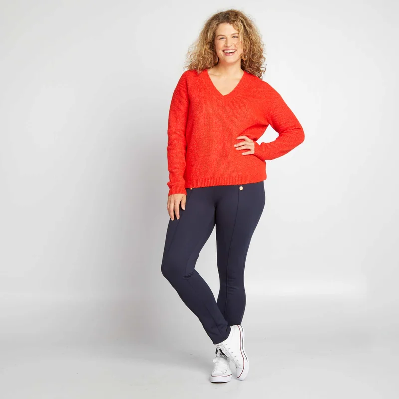 Kiabi Leggings With Gold-Coloured Buttons Blue