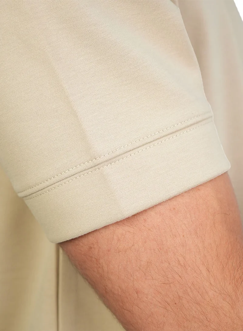 GIORDANO  Men’s Relaxed Interlock Crew Neck Tee with Embroidery for Men | Best Price UAE