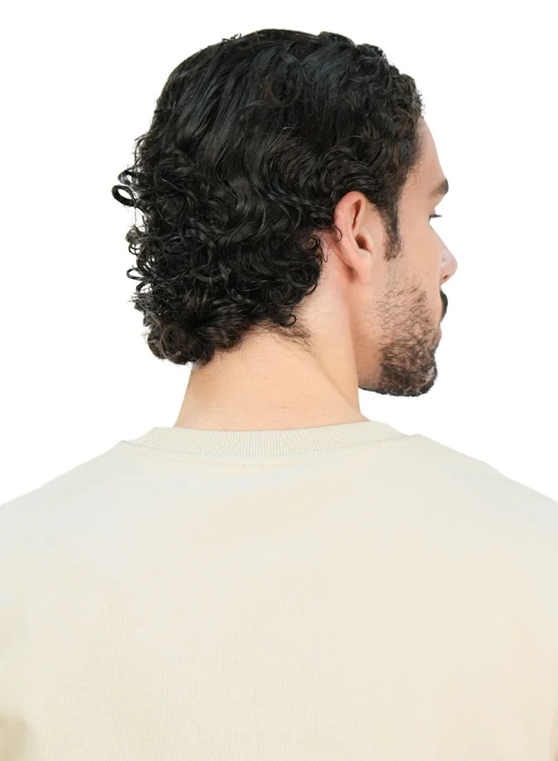 GIORDANO  Men’s Relaxed Interlock Crew Neck Tee with Embroidery for Men | Best Price UAE