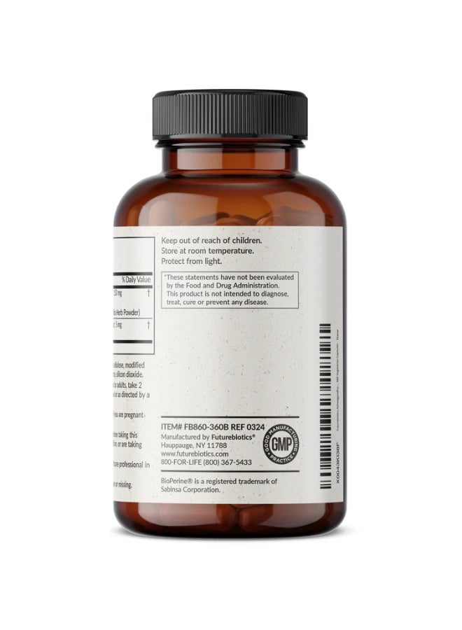 فيوتشر بايوتكس أشواغاندا قوة إضافية، لتحسين النوم ويساعد الجسم على إدارة التوتر، ودعم الجهاز المناعي، ٣٦٥ كبسولة - Image 2