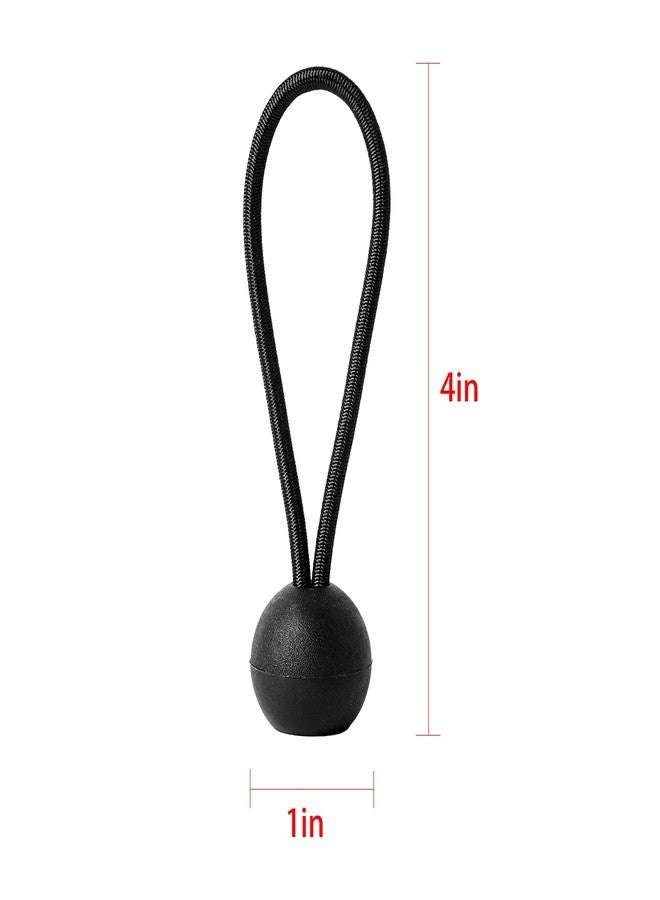 HSTECH 16 Pack Bungee Balls Cords, Black Ball Bungee Heavy Duty Heavyweight 4 inches Tarp Bungee Cords, Weather Resistant Tie Down Strap Diameter 4mm for Canopy, Tarp, Camping, Straps, Tent, Poles and Wires - Image 2