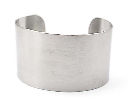 COUYA Women's Fashion 316L Stainless Steel Polished Matt Satin Cuff Bangle Bracelet 38mm Wide - Image 3