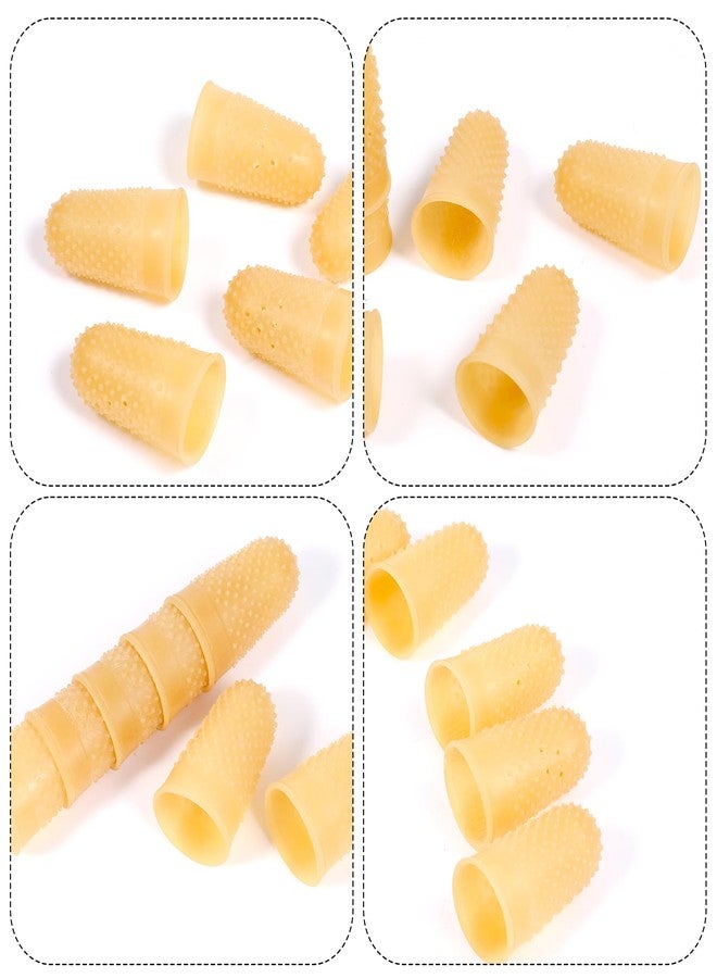 Jxiwfvl 24 PCS Rubber Finger Thimbles for Tips Protection, Small Finger Paper Grips, Reusable Fingers Covers Protector Pads for Paperwork Money Counting Cutting Sorting Hot Glue Wax Embroidery Sewing Crafts - Image 3