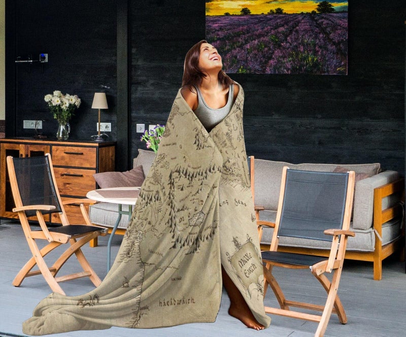 Fcteap Sofa Throw Blanket for Women Flannel Soft Lightweight Warm Shawl Thick Knitted Plush Cozy Comfy Decorative Map Throw Blanket for Couch Bed Queen King Size (60x50 Inches) - Image 5
