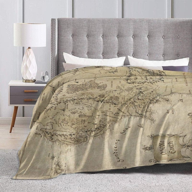Fcteap Sofa Throw Blanket for Women Flannel Soft Lightweight Warm Shawl Thick Knitted Plush Cozy Comfy Decorative Map Throw Blanket for Couch Bed Queen King Size (60x50 Inches) - Image 3