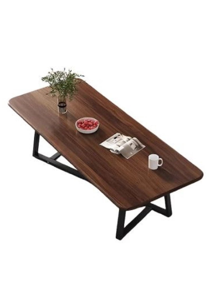 AGD - Rectangular Coffee Table with Steel Frame Legs and Stylish Large Desktop, Stable Load-bearing Light Luxury Creative Tea Table, Suitable for Living Room, Office and Reception Room 120 x 60 x 45 cm - Image 1