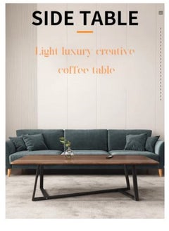AGD Rectangular Coffee Table with Steel Frame Legs and Stylish Large Desktop, Stable Load-bearing Light Luxury Creative Tea Table, Suitable for Living Room, Office and Reception Room 120 x 60 x 45 cm  - Image 2