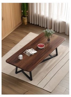 AGD Rectangular Coffee Table with Steel Frame Legs and Stylish Large Desktop, Stable Load-bearing Light Luxury Creative Tea Table, Suitable for Living Room, Office and Reception Room 120 x 60 x 45 cm  - Image 1