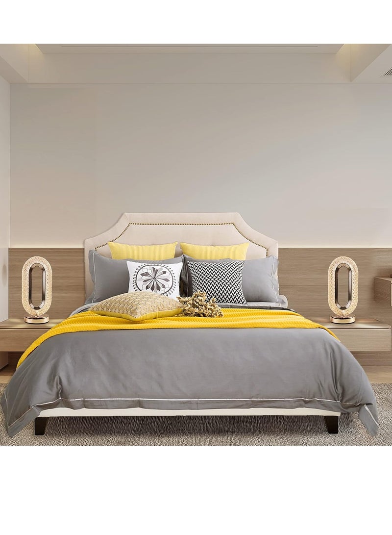 مصباح كريستال، مصباح طاولة ليلي قابل للتعتيم ثلاثي الاتجاهات يعمل باللمس مع منافذ شحن USB وظل كريستالي للعناية بالعيون، مصباح طاولة لجانب السرير لغرفة النوم وغرفة المعيشة والمكتب، - Image 3