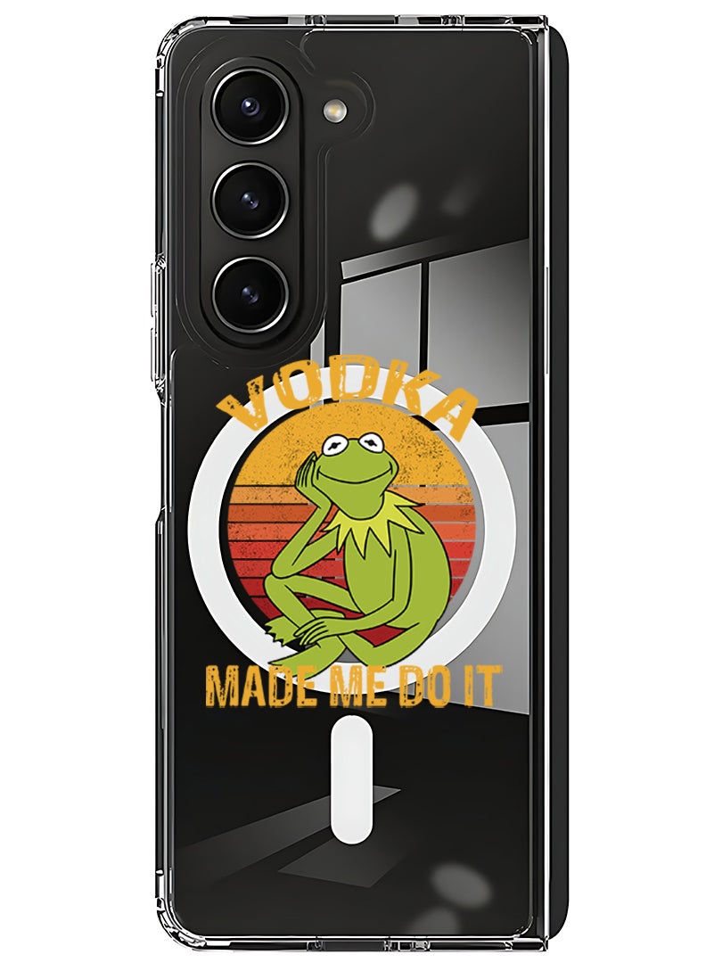 Theodor Magnetic Case for Samsung Galaxy Z Fold 6 Compatible with MagSafe Wireless Charging, Shockproof Phone Bumper Cover Vodka made me do it - Image 1