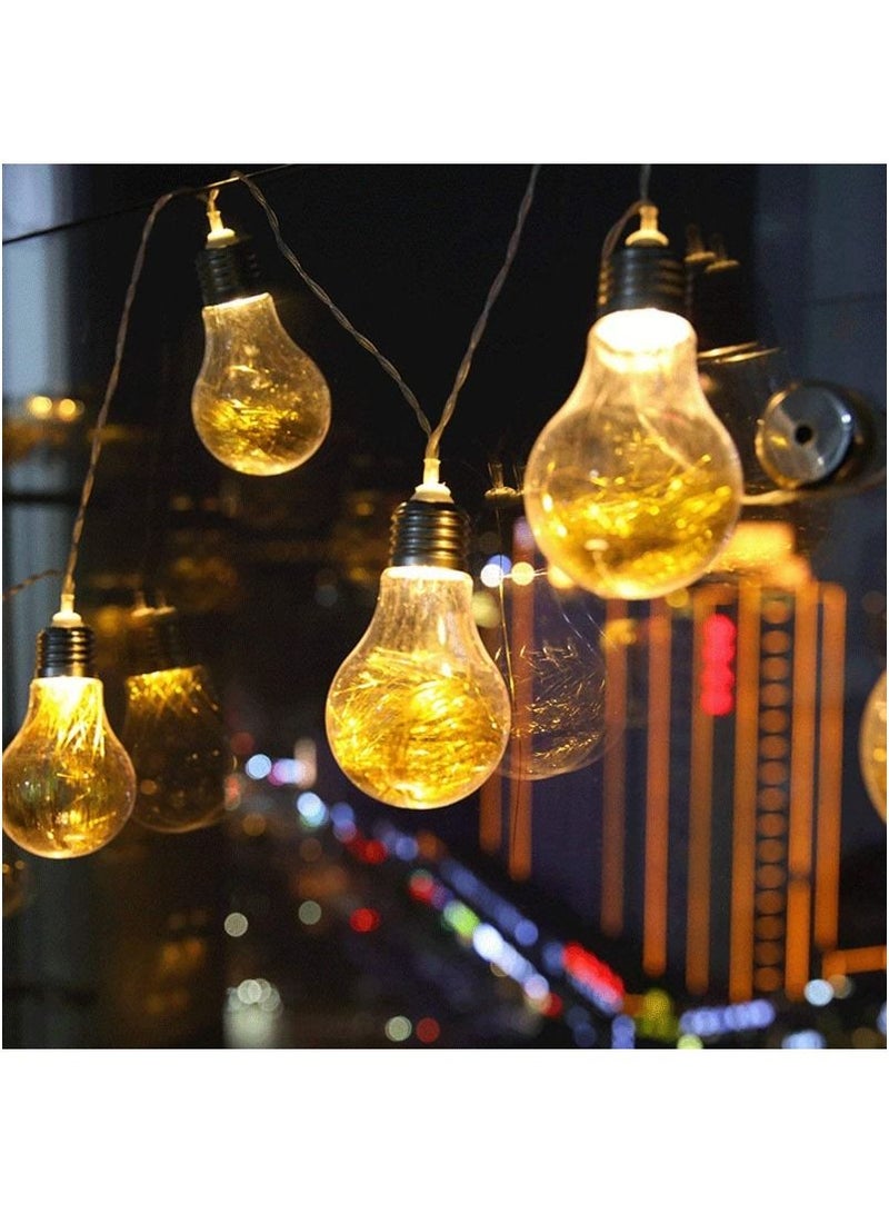 Aclix Indoor Bulb String Lights, 2M LED Battery Bulb String Lights Festoon Bulb String Light Outdoor Indoor Lights Yellow - Image 2
