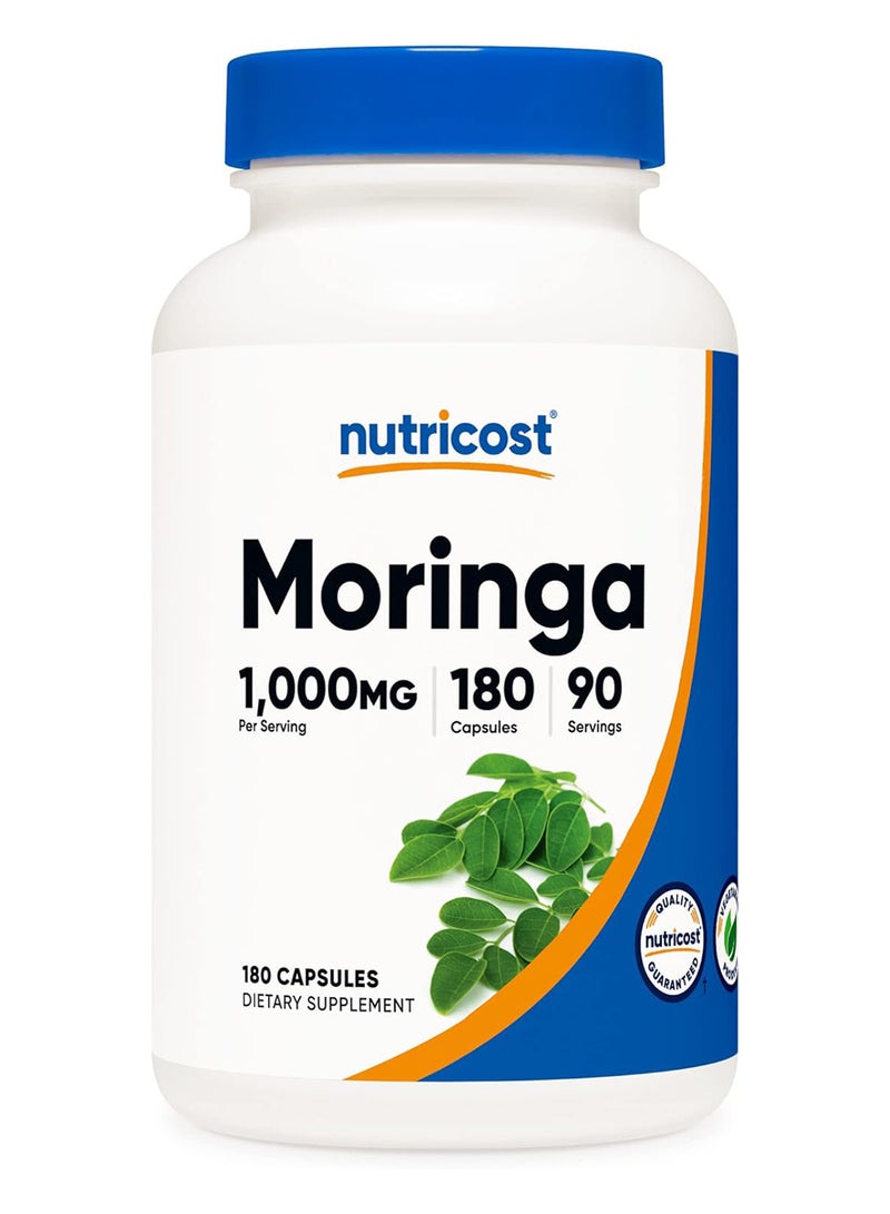 كبسولات المورينغا 500 ملغ، 180 كبسولة، 90 حصة، كبسولات نباتية - Image 1