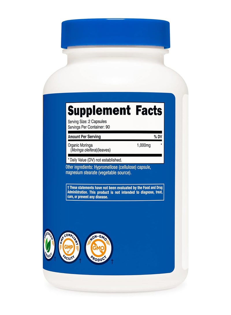 كبسولات المورينغا 500 ملغ، 180 كبسولة، 90 حصة، كبسولات نباتية - Image 3
