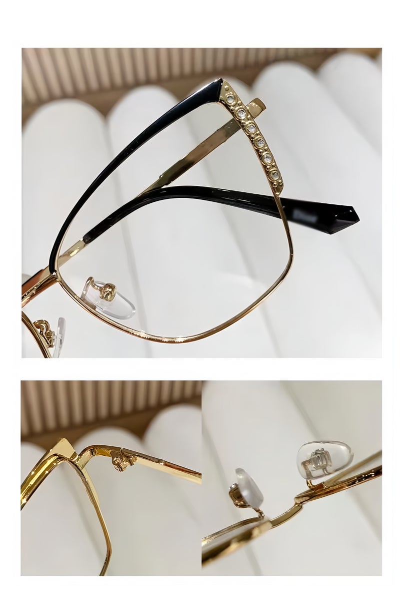 أفضل ذروة نظارات معدنية مضادة للضوء الأزرق للرجال والنساء، نظارات مضادة للضوء الأزرق بعدسات شفافة مربعة، نظارات مضادة للضوء الأزرق للقراءة، حماية من الأشعة فوق البنفسجية، منع إجهاد العين، قراءة الكمبيوتر، الألعاب والتلفزيون - Image 5