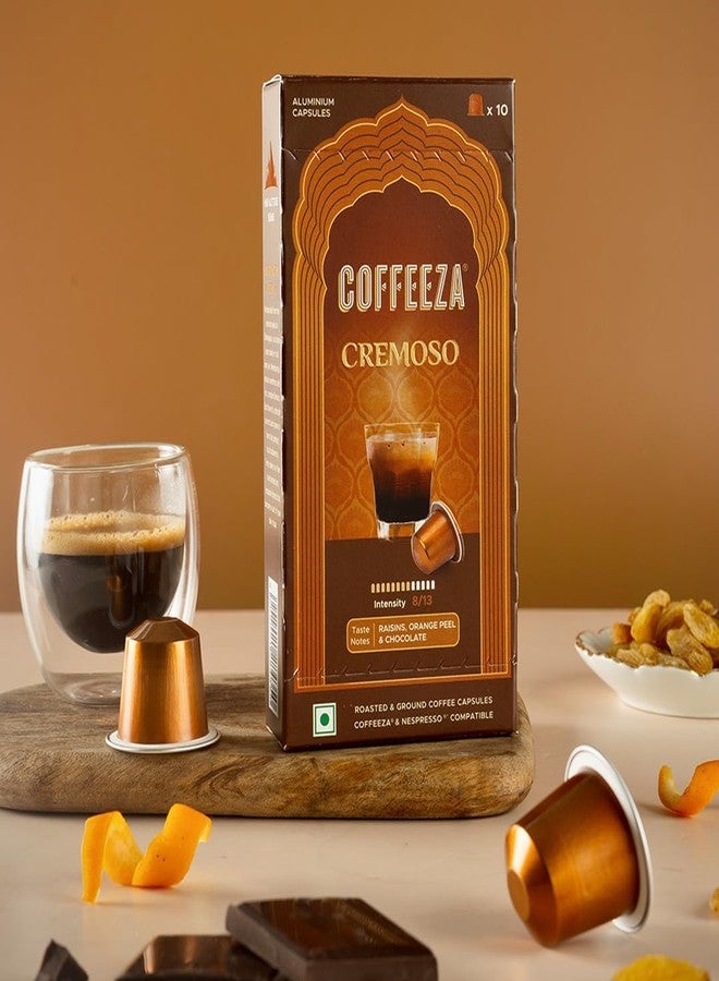 Coffeeza Cremoso Aluminium Coffee Capsules, Intensity – 8/10 - Original line Compatible Coffee Pods (Box of 10) - Image 4