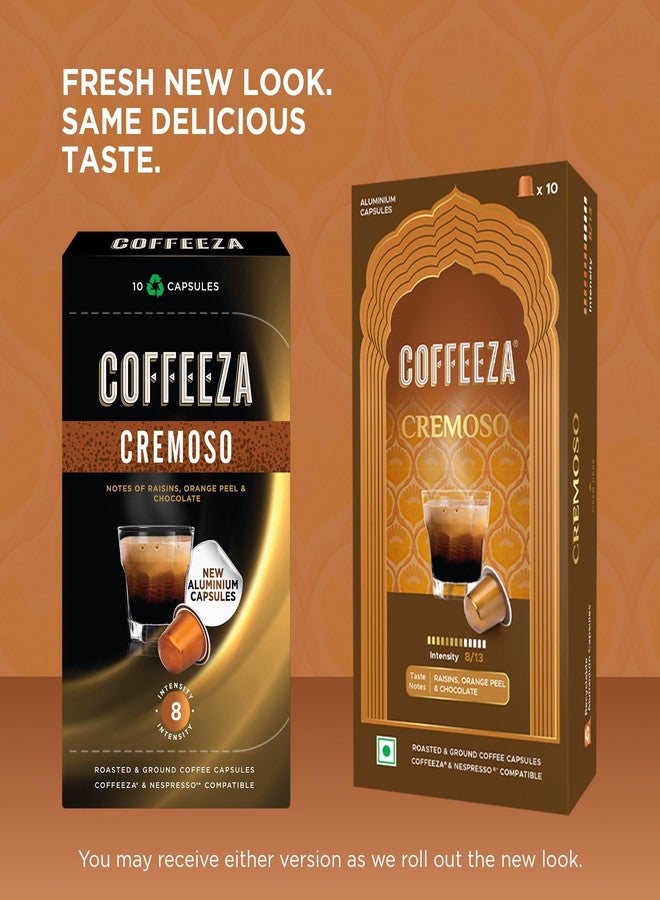 Coffeeza Cremoso Aluminium Coffee Capsules, Intensity – 8/10 - Original line Compatible Coffee Pods (Box of 10) - Image 3