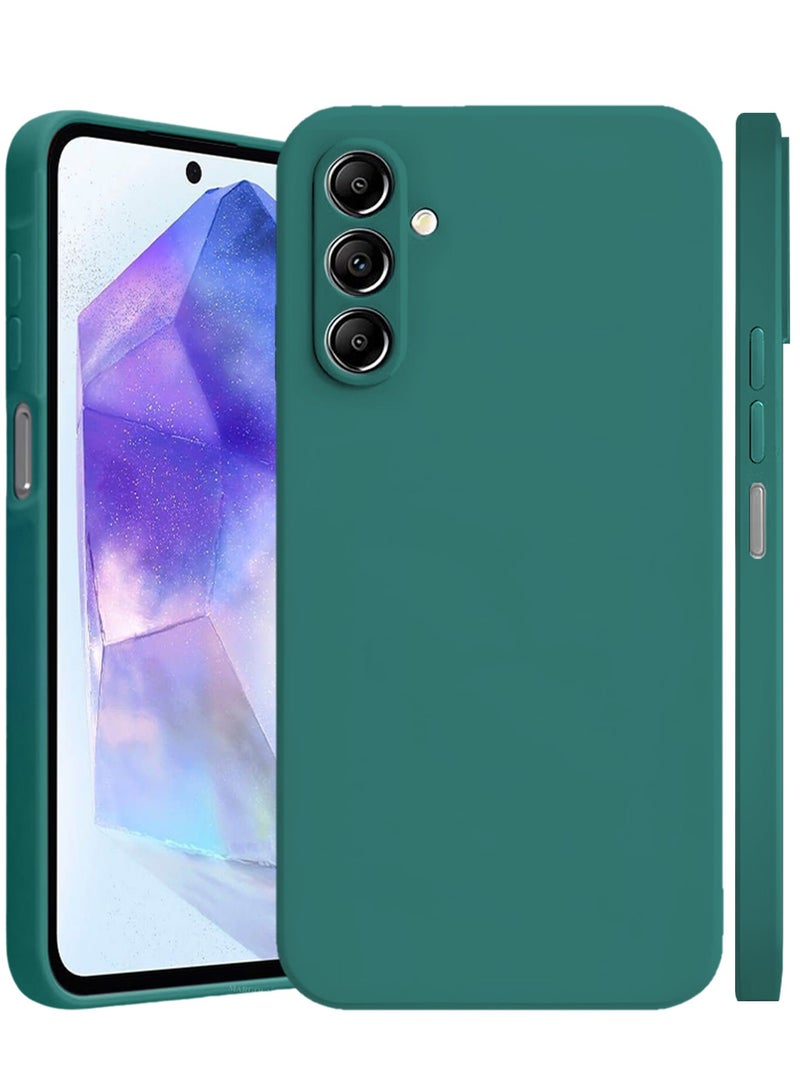 Liquid Silicone Case for Samsung Galaxy A55 Protective Phone Case with Soft Anti-Scratch Microfiber Lining Utra Slim Drop Protection Phone Cover - Green - Image 1