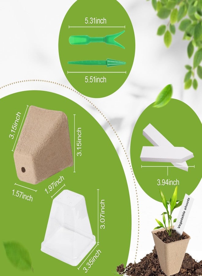KOAMLY 150 Pack 2.3 Inch Square Peat Nursery Pots, Biodegradable Herb Seed Nursery Pot Kits, Seedling Pots, Outdoor Garden Sprouting Peat Pots with 150 Plant Tags - Image 2