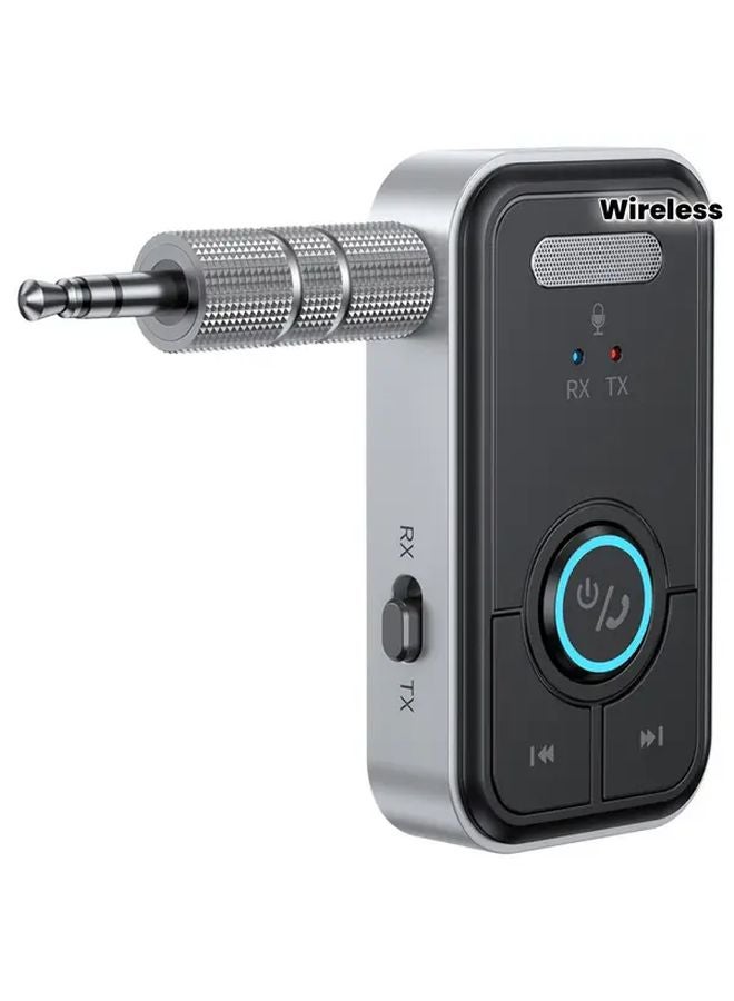 Black Wireless Audio Adapter with Screen Display TF Card and 3 5mm Cable for Computer TV Car - Image 1