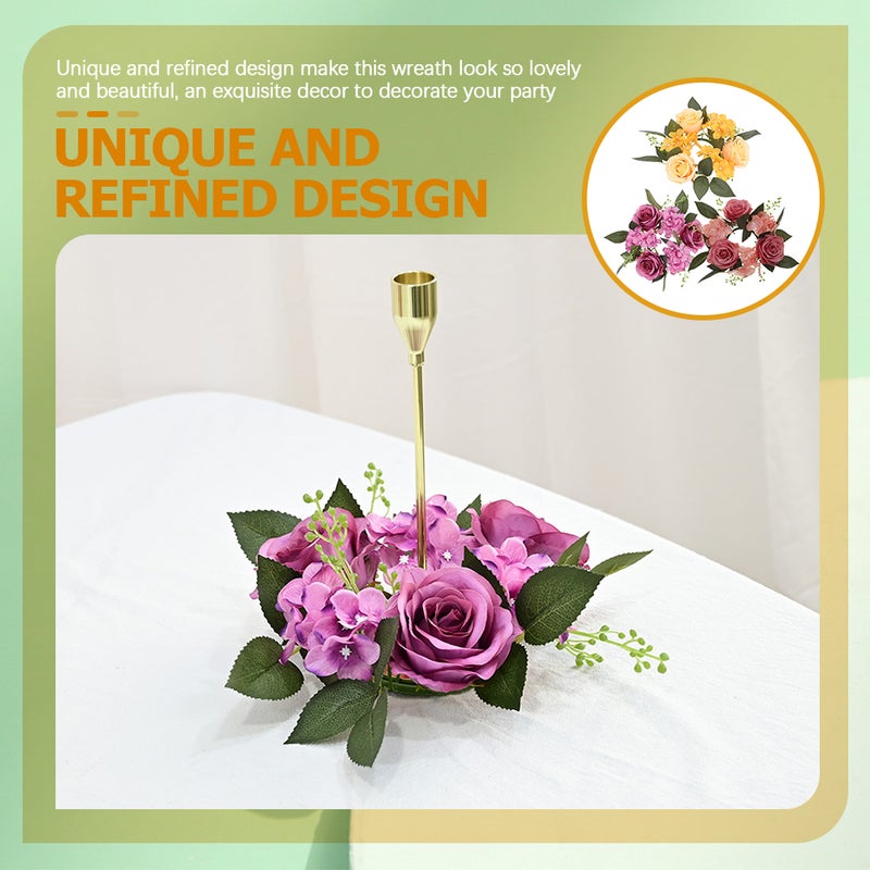 3Pcs Candlestick Garland Simulation Candle Wreaths Table Centerpieces Decors - Image 3